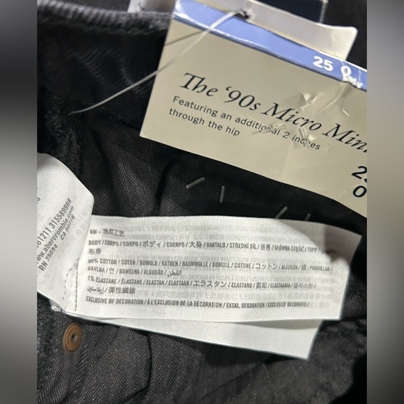 NWT A&F Curve‎ Love 90s Micro Mini Crossover Waistband Denim Skirt Black 0/25 - Picture 5 of 5